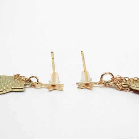 New Year! Earrings "New Year" hanging, hat, colored in gold-4