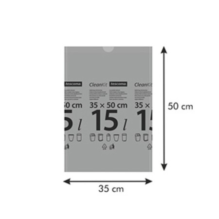 Garbage bags with ties Clean Kit, 15 l, 15 pcs-1