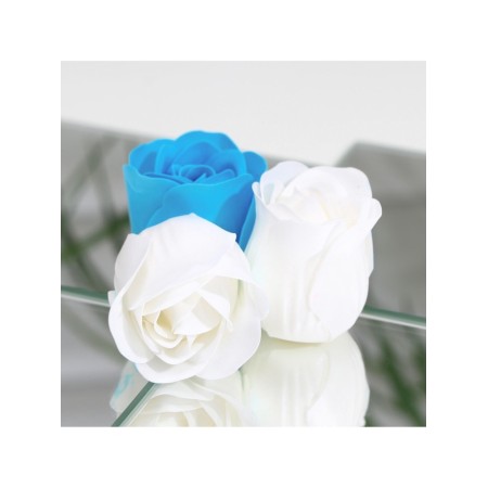 Soap roses, blue and white, set of 9 pcs.-6