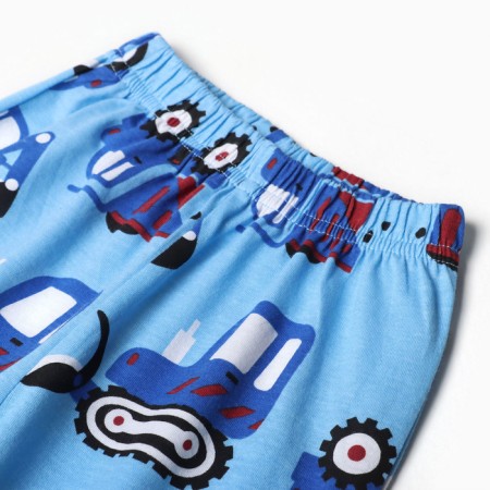Pajamas for boys, blue color/tractor, height 98 cm-3