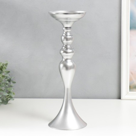 Summary of Metal for 1 candle "elegant" silver 38x13x13 cm-1