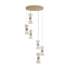 Подвесной светильник Freya FR5438PL-L37G Dress, 450х450х1500 мм, LED, 6х40Вт, 3500Лм, 3000К, цвет золото