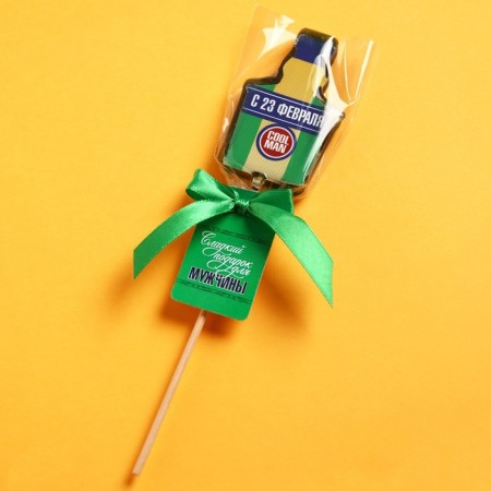 Lollipop with a seal on the stick "February 23", taste: Mohito, 28 g. (18+)-3