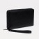Male purse with zipper, department for bills, for maps, for coins, black color
