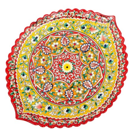 Frog oval rishtan ceramics 42cm red mix-3