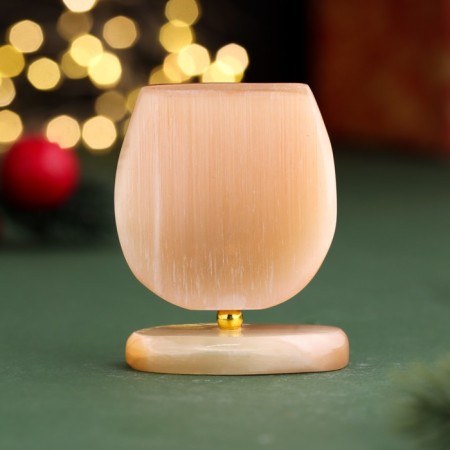 Souvenir "For luck 2025", horseshoe on a stand, selenite, 2.5x4.5x6 cm-1
