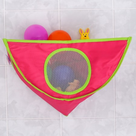 Сетка для хранения игрушек в ванной, цвет розовый-5