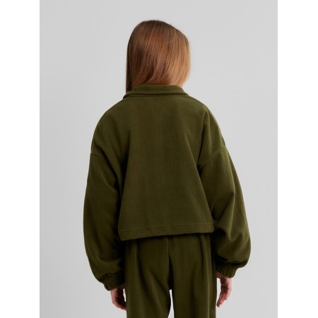 Толстовка для девочки MINAKU: Fleece Soft, цвет хаки, рост 164 см-3