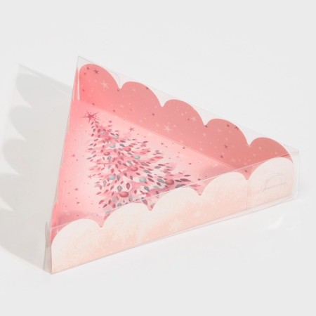 Box for confectionery with PVC Lid "Direct pink", 18 x 18 x 4 cm, new year-2