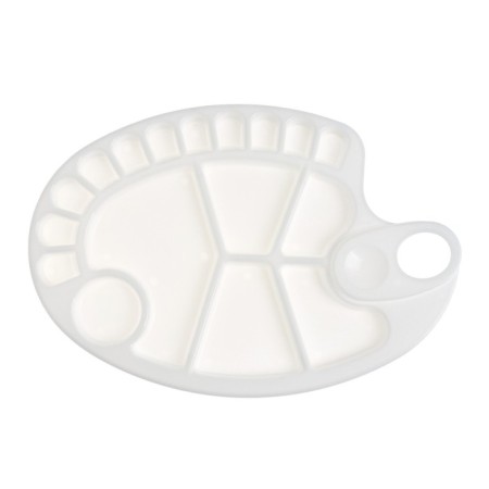 Palette Oval Calligrata, 30 x 20.5 cm, with cells, with a finger opening