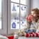 A set of stickers on the windows "New Year" blue, Christmas tree, house, 37 x 37 cm