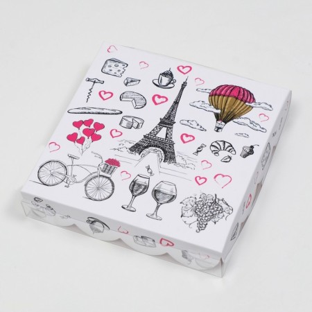 Box for cookies, "Paris", 15 x 15 x 3 cm-1