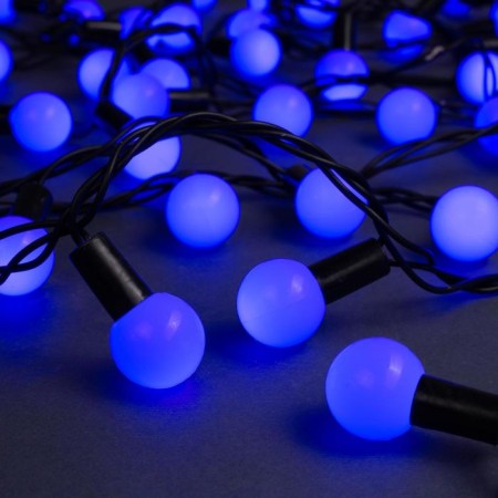 Garland “thread” 10 m with nozzles “balls 2.5 cm”, IP44, dark thread, 100 LED, glow blue, 8 modes, 220 V