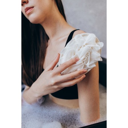 Massage washcloth with scraper of the share "Aphrodite", 11 × 16 cm, beige color-11