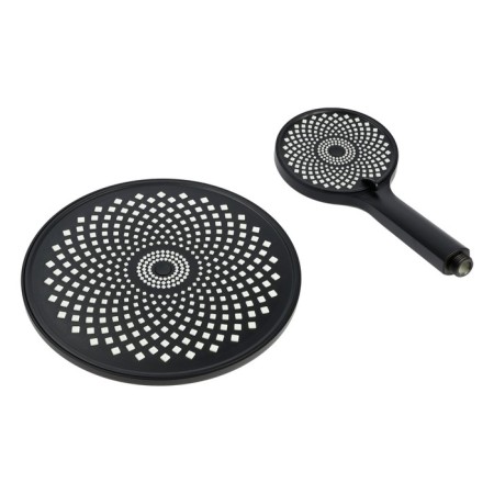 Set of showerrex Zein Z3556, upper on the hinges d = 22 cm, manual 3 modes d = 12 cm, black
