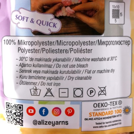 Yarn "Puffy Color" 100 % micropoliester 9m/100g (6398)-2