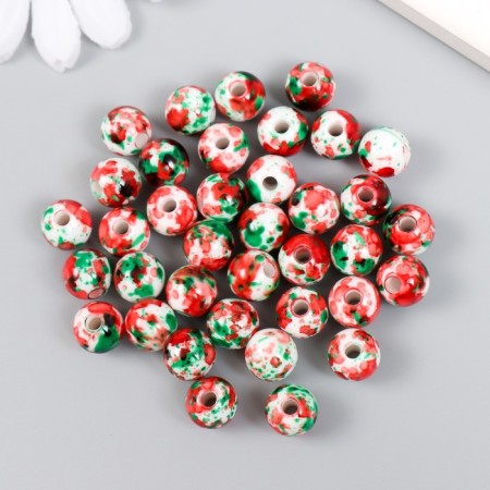 Beads for creativity plastic "Spray of paint. Red and green" set of 20 g 1x1 cm-1