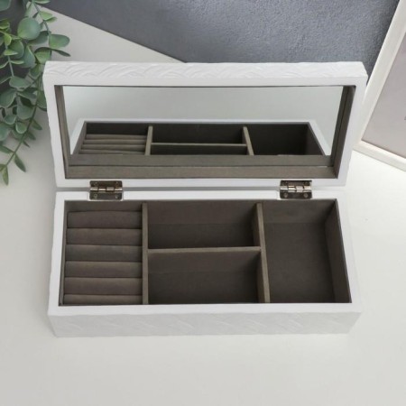 Casket wood for jewelry "White Weaving" 8x27x12.2 cm-2