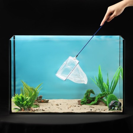 Aquarium net 15 cm, blue