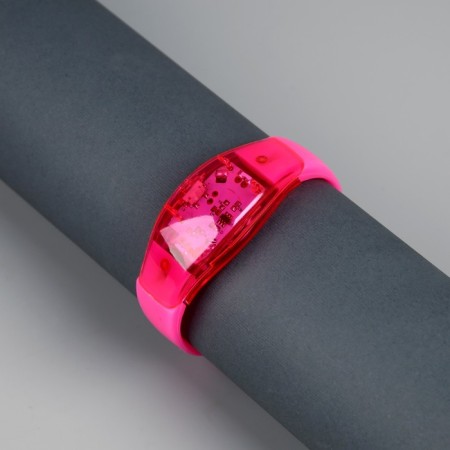 LED pink bracelet, CR2016x2 batteries, pink glow-2