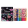 Pencils 24 colors in a cardboard box, hexagonal, wooden, flowers on a black mix