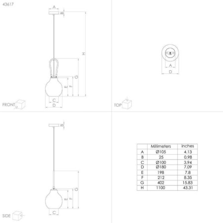 Roding chandelier, 1x40W E27-3