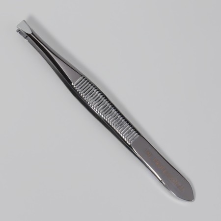 Pinzet straight/beveled, narrow, 9 cm, on the blister, silver color-2