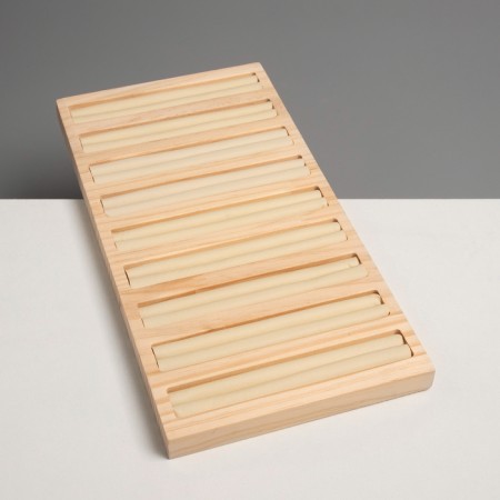 Standing for rings 9 stripes, 15 × 28.5 × 2 cm, beige color-1
