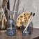 A glass for toothbrushes, 8x8x10 cm, blue color