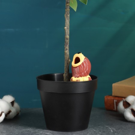 Waster "Lion" for indoor and garden plants, yellow, Kungur ceramics, 0.2l, 6cm-1