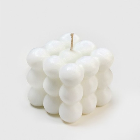 Figure candle "Babb cube", 5x5 cm, white-1