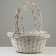 A set of wicker baskets, D37x16/43 cm, D29x14/39 cm, d21x12/34 cm, 3 pcs, white, willow