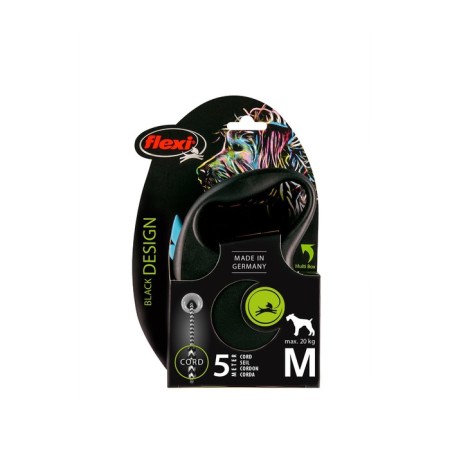 Roulette Flexi Black Design M (up to 20 kg) 5 m cable, black/blue-1