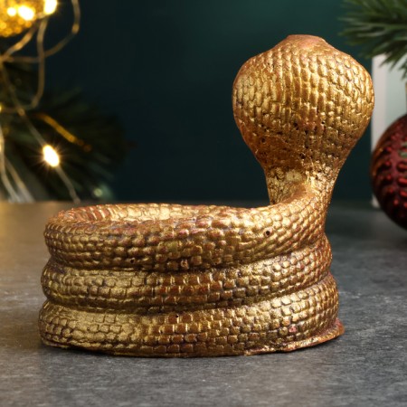 Snowstick "Snake of Cobra" burgundy with gilding, 8x5cm-2