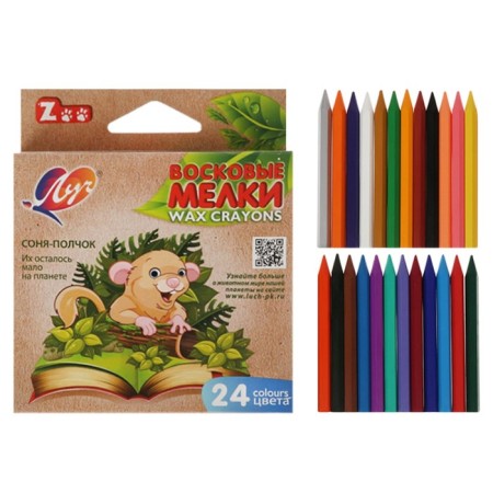 Loars of wax 24 colors Zoo, hexagonal