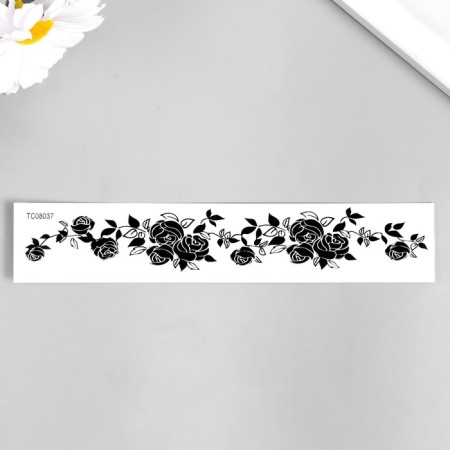 Tattoo on the body Black "Flower Ornament" mix 16x3 cm-1