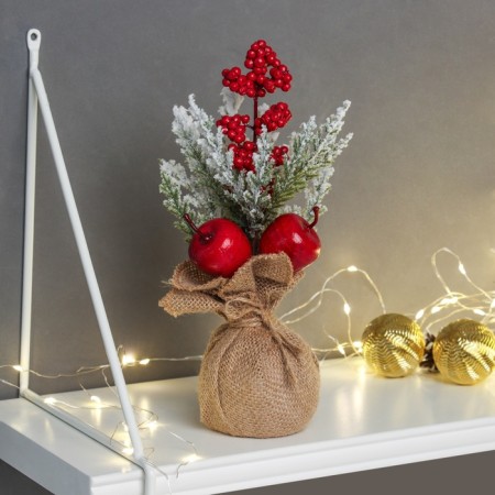 Decor "Bright holiday, in the bag" Berry branches, 23x10 cm