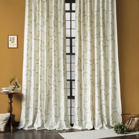 Set of curtains "Jim", size 2x145x270 cm, milk color