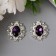 Decor for creativity Metal "Medallion Patal" dark violet crystal 2.6x2.4 cm