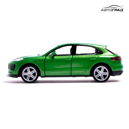 Metal machine Porsche Macan S, 1:32, doors, inertia, green color open-4