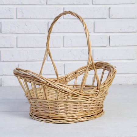 Basket "openwork spring", bottom: 26 × 21 top: 35 × 26, h = 11/18/35 cm, manual weaving, willow-1