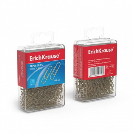 Office paper clips 28mm, 200pcs, ore, Erichkrause, plastic box-1