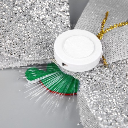 Light bow "Snowman Bow" 24x32 cm, 1 LED, batteries LR44x2 (included), flicker, glow of multi-3