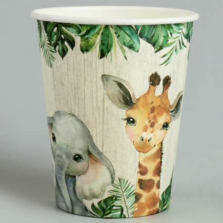 Paper glasses "Animals", 6 pcs