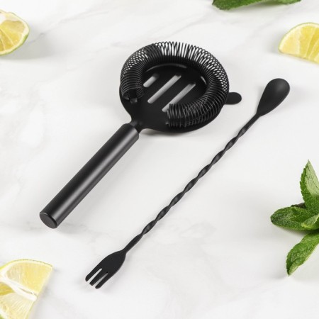 Black bar, 4 items, stainless steel-2