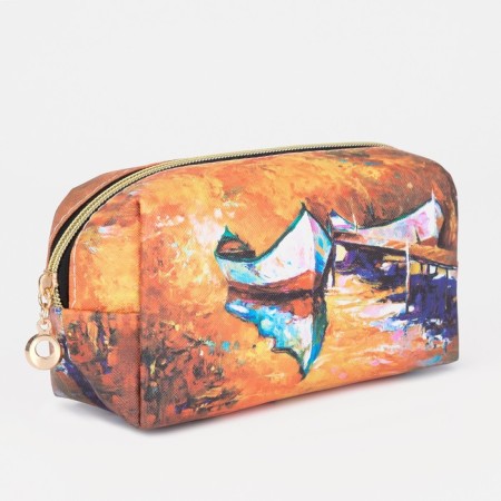 Lightning cosmetic bag, brown color