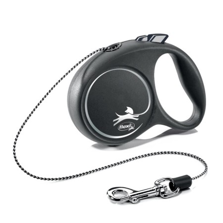 Roulette Flexi Black Design XS (up to 8 kg) 3 m cable, black/silver
