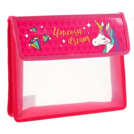 A5 notebook folder, Velcro, plastic, Minnie Mouse and Unicorn-1