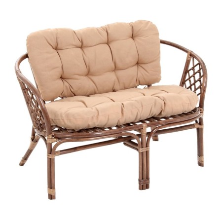 Garden Divan "Indo" from a rattan, with beige pillow/dark rattan, 113 x 68 x 71 cm