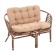 Garden Divan "Indo" from a rattan, with beige pillow/dark rattan, 113 x 68 x 71 cm
